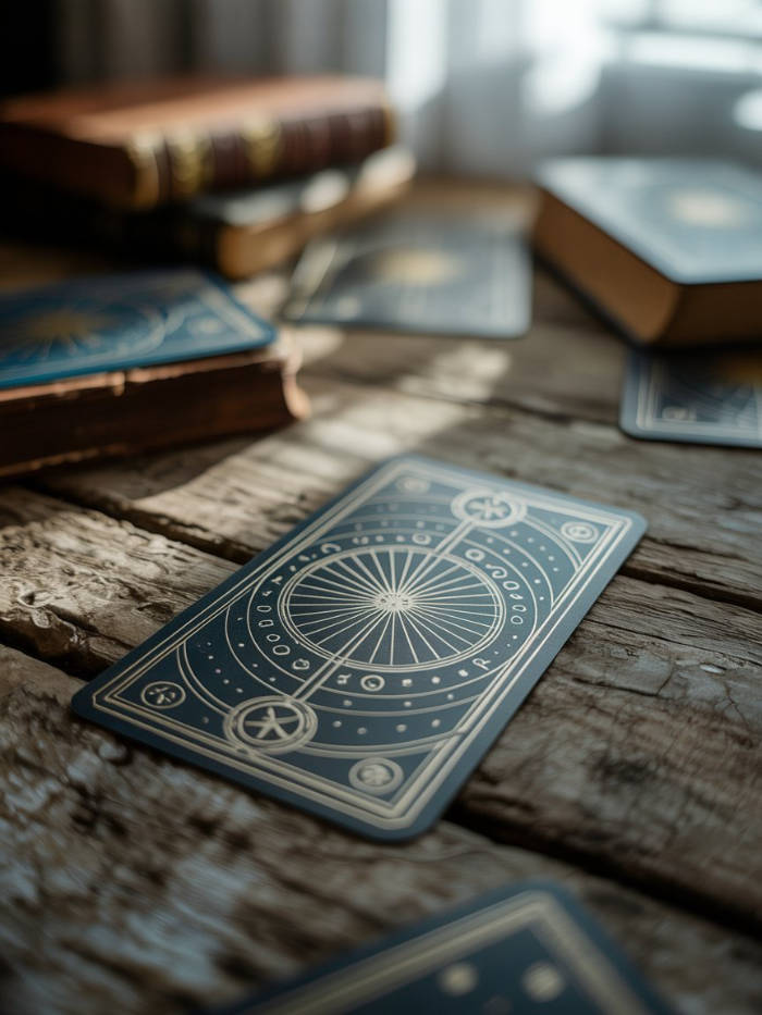Tarot Karten auf Holztisch